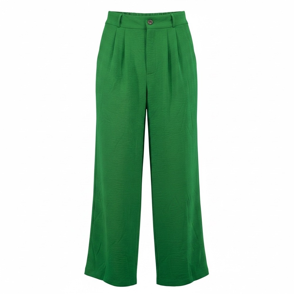 Milk & Honey Green Wide Leg Pleated Trousers Pants XL New